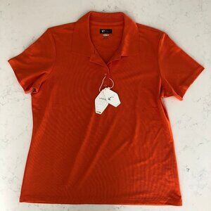 Greg Norman Essential Play Dry SS 2 Button Polyester Golf Shirt Orange Sz XL NWT